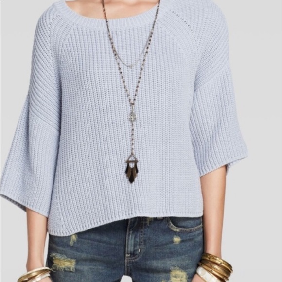 Free People Sweaters - Free People Blue Oversized Sweater Medium